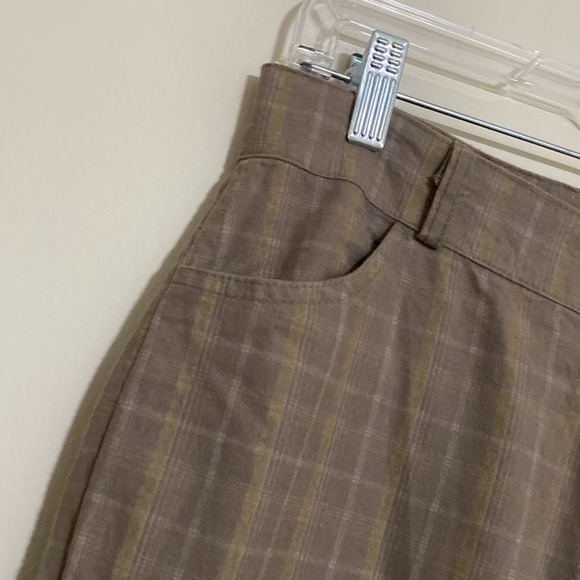 Brown Straight Leg Plaid Trousers - Picture 3 of 8